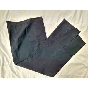 Lafayette 148 New York Pants Black Cotton Stretch Side Zip Trousers Size 12